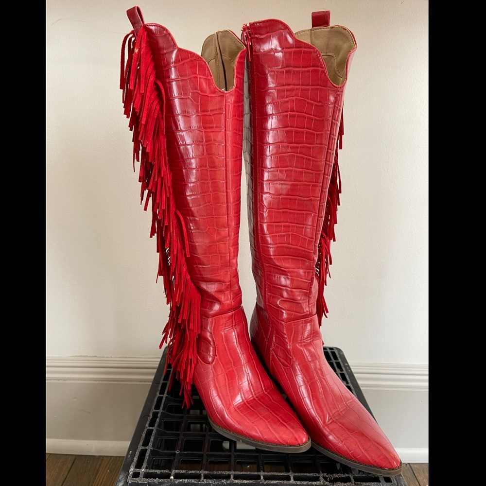 Dolls kill red cowgirl boots